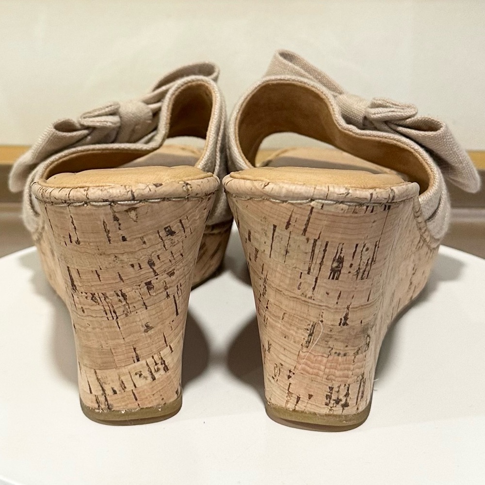 🌸BORN🌸 Cami Wedge Platform Sandal Natural Fabric Size: 11 - Picture 8 of 11